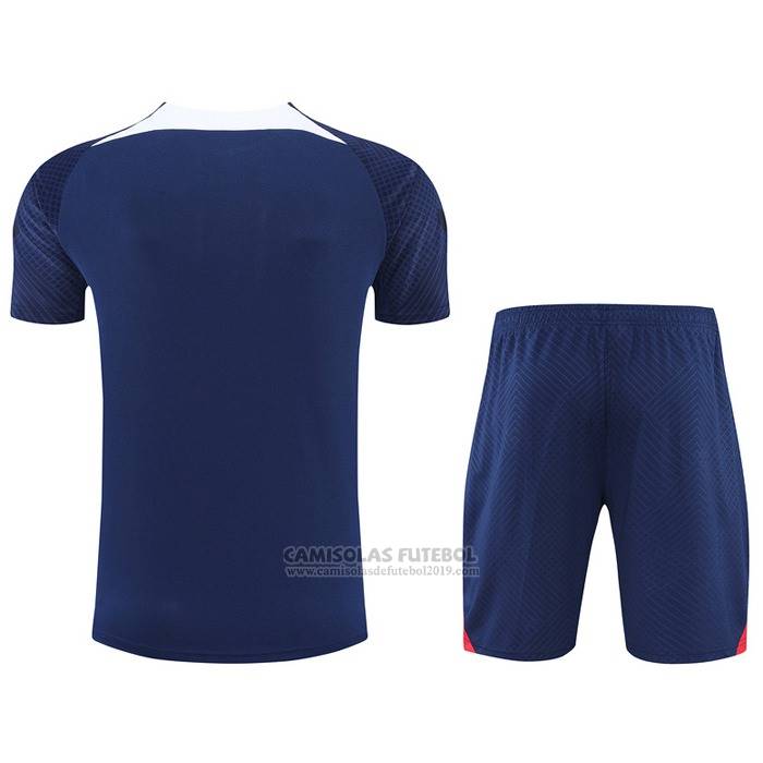 Fato de Treino Paris Saint-Germain Manga Curta 2022-2023 Azul - Calcas Curta